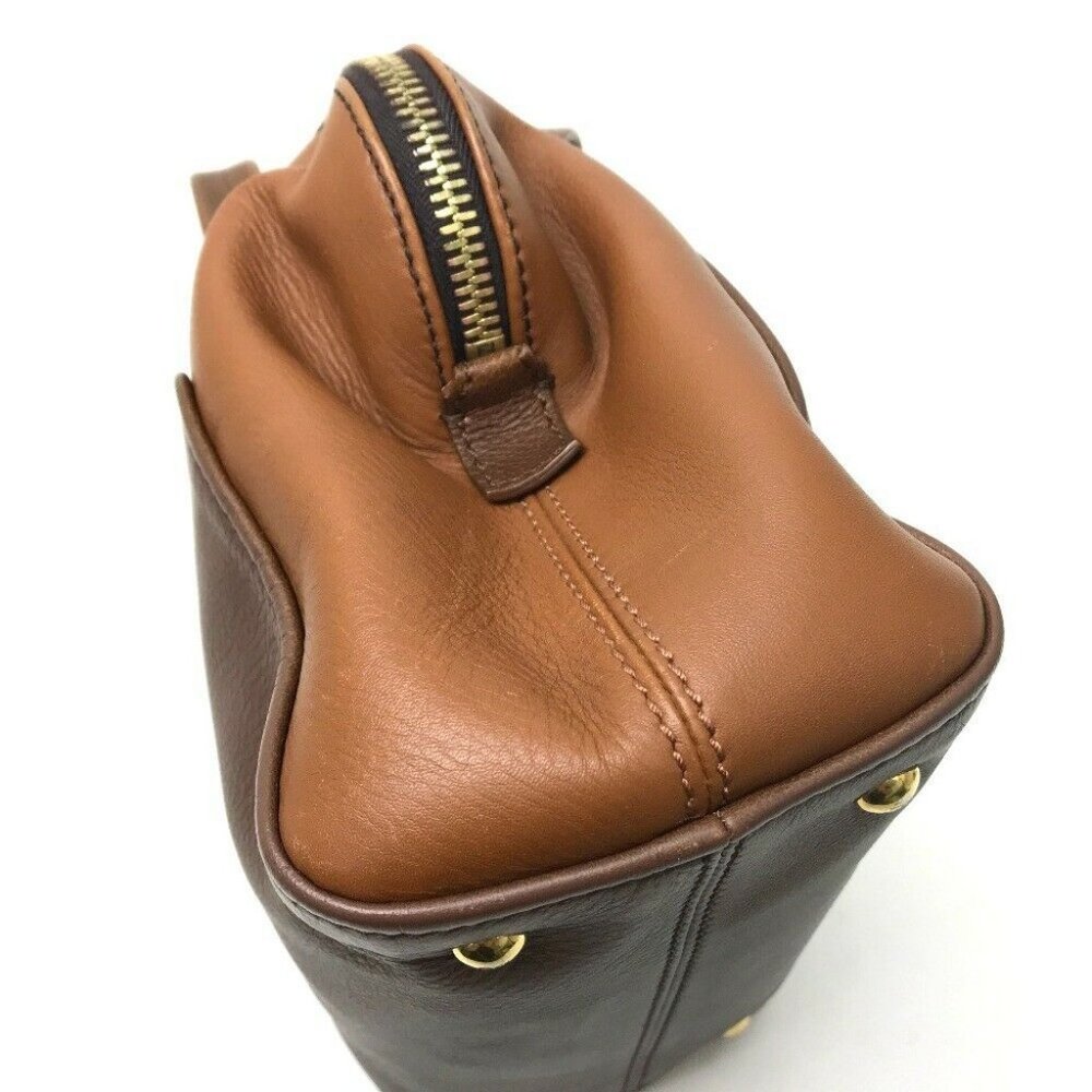 Authentic FENDI Chameleon Hand Bag Shoulder Bag 2way bag Brown Leather - Picture 4 of 10